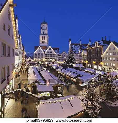 "Christmas market at the Martinskirche church in the market square of Biberach an der Riss, Upper Swabia, Baden-Wurttemberg, Germany, Europe" View Large Photo Image Stock Photo - "Christmas market at the Martinskirche church in the market square of Biberach an der Riss, Upper Swabia, Baden-Wurttemberg, Germany, Europe". Fotosearch