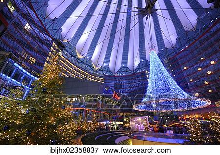 Stock Photo - "Christmas market, central forum of the Sony Center, Potsdamer Platz square, Berlin, Germany, Europe". Fotosearch
