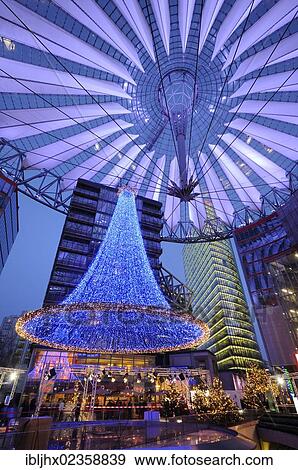 Stock Photo - "Christmas market, central forum of the Sony Center, Potsdamer Platz square, Berlin, Germany, Europe". Fotosearch