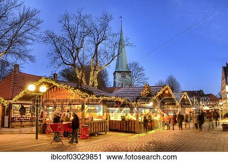 Stock Image - "Christmas market in Alten Holstenstrasse, Hamburg Bergedorf, Hamburg, Hamburg, Germany, Europe". Fotosearch