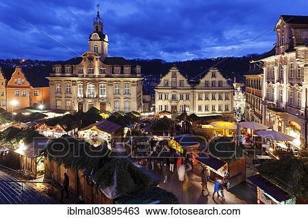 "Christmas market in the market square with City Hall, Schwabisch Hall, Baden-Wurttemberg, Germany, Europe" View Large Photo Image Stock Image - "Christmas market in the market square with City Hall, Schwabisch Hall, Baden-Wurttemberg, Germany, Europe". Fotosearch