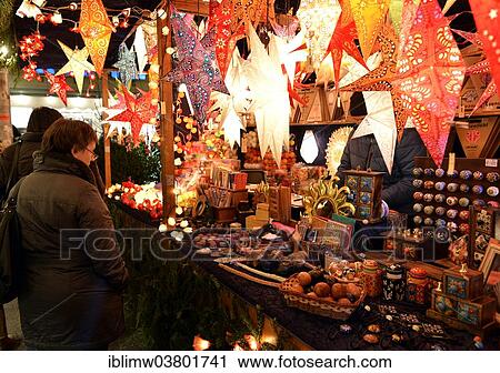 Stock Image - "Christmas market, Stuttgart, Baden-Wurttemberg, Germany, Europe". Fotosearch