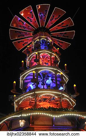 Picture - "Christmas pyramid, Christmas market on Alexanderplatz square, Berlin, Germany, Europe". Fotosearch