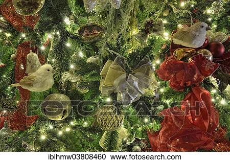 "Christmas tree decorations on a Christmas tree, USA" View Large Photo Image Stock Image - "Christmas tree decorations on a Christmas tree, USA". Fotosearch