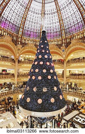 "Christmas tree in the Great Hall of Galeries Lafayette department store, Paris, Ile-de-France, France, Europe" View Large Photo Image Stock Photograph - "Christmas tree in the Great Hall of Galeries Lafayette department store, Paris, Ile-de-France, France, Europe". Fotosearch