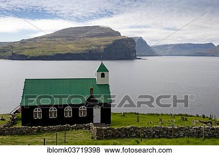 "Church and cemetery, behind the islands Svinoy, Bordoy and Vidoy, Kirkja, Fugloy, Norooyar, Faroe Islands, Denmark, Europe" View Large Photo Image Stock Photo - "Church and cemetery, behind the islands Svinoy, Bordoy and Vidoy, Kirkja, Fugloy, Norooyar, Faroe Islands, Denmark, Europe". Fotosearch