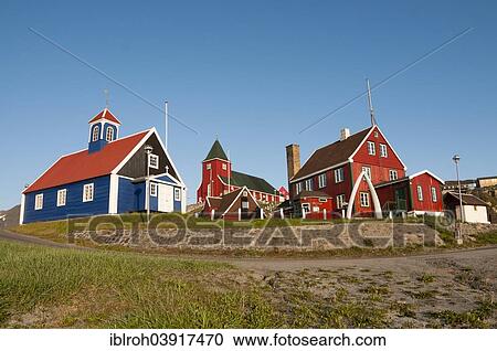 "Church and houses, Sisimiut, West Greenland, Greenland, North America" View Large Photo Image Stock Image - "Church and houses, Sisimiut, West Greenland, Greenland, North America". Fotosearch