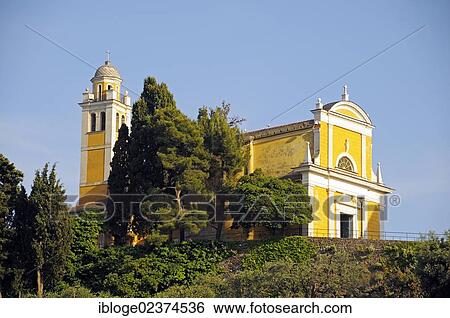 Stock Photograph - "Church Chiesa di San Giorgio, village of Portofino, Riviera, Liguria, Italy, Europe". Fotosearch