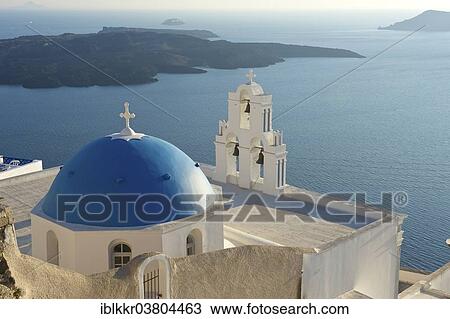"Church in Firostefani, Santorini, Cyclades, Greece, Europe" View Large Photo Image Stock Image - "Church in Firostefani, Santorini, Cyclades, Greece, Europe". Fotosearch