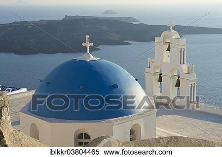 "Church in Firostefani, Santorini, Cyclades, Greece, Europe" View Large Photo Image Stock Photography - "Church in Firostefani, Santorini, Cyclades, Greece, Europe". Fotosearch
