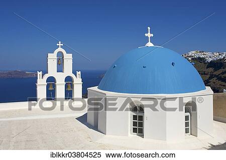 Stock Photography - "Church in Firostefani, Santorini, Cyclades, Greece, Europe". Fotosearch