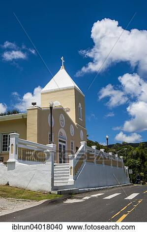 Stock Image - "Church in Umatac, Guam, US Territory, Pacific, Oceania". Fotosearch