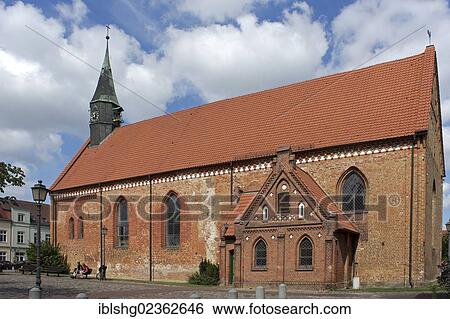 Stock Photograph - "Church, Krakow am See, Mecklenburg Lake District, Mecklenburg-Western Pomerania, Germany, Europe". Fotosearch