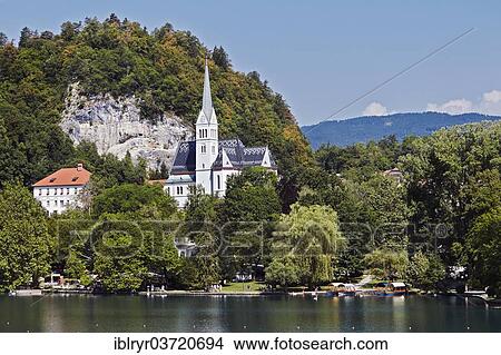 "Church of Bled, Lake Bled, Bled, Upper Carniola, Slovenia, Europe" View Large Photo Image Picture - "Church of Bled, Lake Bled, Bled, Upper Carniola, Slovenia, Europe". Fotosearch