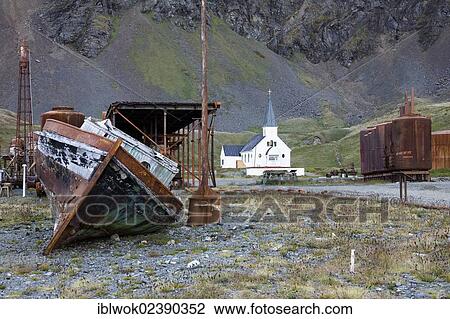 "Church of Grytviken, former whaling station, King Edward Cove, South Georgia, South Sandwich Islands, British Overseas Territory, South Atlantic, sub-Antarctic and Antarctic" View Large Photo Image Stock Image - "Church of Grytviken, former whaling station, King Edward Cove, South Georgia, South Sandwich Islands, British Overseas Territory, South Atlantic, sub-Antarctic and Antarctic". Fotosearch