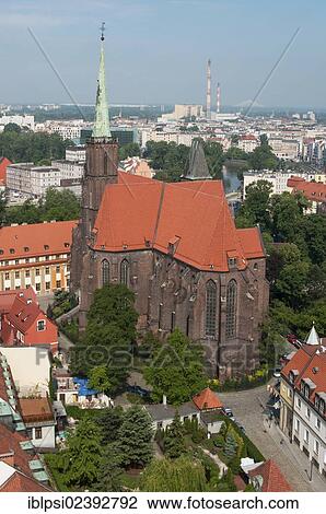 Stock Image - "Church of Holy Cross and St. Bartholomew, Ostrow Tumski island, Wroclaw, Poland, Europe". Fotosearch