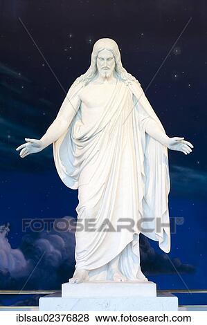 "Church of Jesus Christ of Latter Day Saints, Mormons, white statue of Jesus Christ, North Visitors' Center, Temple Square, Salt Lake City, Utah, Western United States, USA, United States of America, North America" View Large Photo Image Stock Photo - "Church of Jesus Christ of Latter Day Saints, Mormons, white statue of Jesus Christ, North Visitors' Center, Temple Square, Salt Lake City, Utah, Western United States, USA, United States of America, North America". Fotosearch