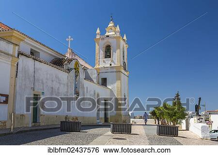 Stock Photograph - "Church of Nossa Senhora da Conceicao, church of Our Lady of Conception, fishing village of Ferragudo, Algarve, Portugal, Europe". Fotosearch