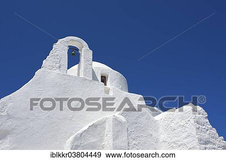 Stock Photo - "Church of Panagia Paraportiani, Mykonos Town, Mykonos, Cyclades, Greece, Europe". Fotosearch