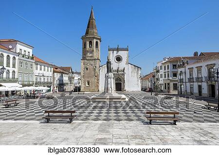 "Church of Saint John the Baptist and Republic Plaza, Tomar, Ribatejo, Portugal, Europe" View Large Photo Image Stock Image - "Church of Saint John the Baptist and Republic Plaza, Tomar, Ribatejo, Portugal, Europe". Fotosearch