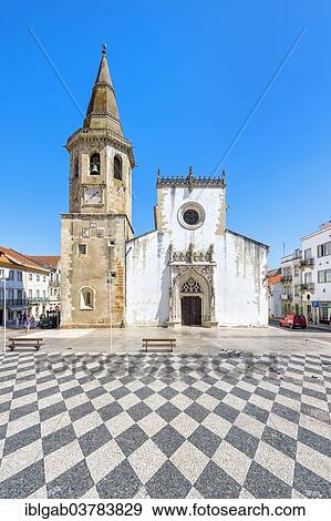 "Church of Saint John the Baptist and Republic Plaza, Tomar, Ribatejo, Portugal, Europe" View Large Photo Image Stock Photo - "Church of Saint John the Baptist and Republic Plaza, Tomar, Ribatejo, Portugal, Europe". Fotosearch