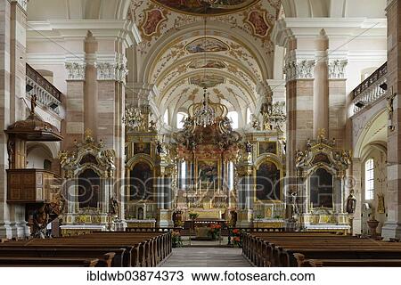 Stock Image - "Church of Saint Maurice, former Benedictine Ebersmunster Abbey, Ebersmunster, Alsace, France, Europe". Fotosearch