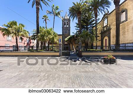 "Church of San Augustin with the San Cristobal gardens in the Plaza de la Conception in the historic old town of San Cristobal de La Laguna, San Cristobal de La Laguna, La Laguna, Tenerife, Canary Islands, Spain, Europe" View Large Photo Image Stock Image - "Church of San Augustin with the San Cristobal gardens in the Plaza de la Conception in the historic old town of San Cristobal de La Laguna, San Cristobal de La Laguna, La Laguna, Tenerife, Canary Islands, Spain, Europe". Fotosearch