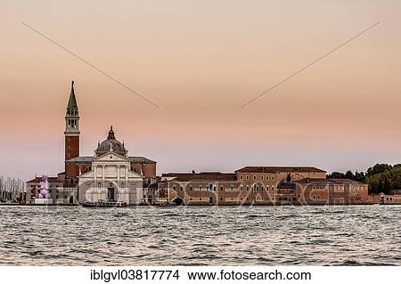 Picture - "Church of San Giorgio Maggiore at dusk, Venice, Italy, Europe". Fotosearch