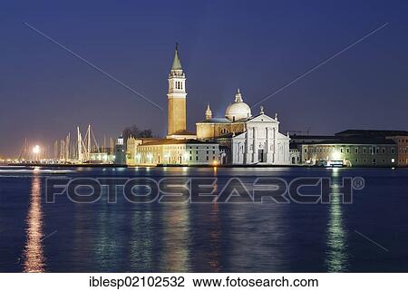 "Church of San Giorgio Maggiore on the same-named island at night, Venice, Veneto, Italy, Europe" View Large Photo Image Stock Image - "Church of San Giorgio Maggiore on the same-named island at night, Venice, Veneto, Italy, Europe". Fotosearch