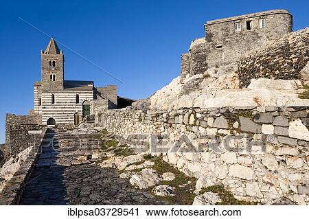 Stock Image - "Church of San Pietro, Porto Venere, Cinque Terre, Liguria, Italy, Europe". Fotosearch