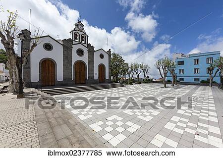 Stock Photography - "Church of San Vincente Ferrer, village of Teror, Gran Canaria, Canary Islands, Spain, Europe, PublicGround, Europe". Fotosearch