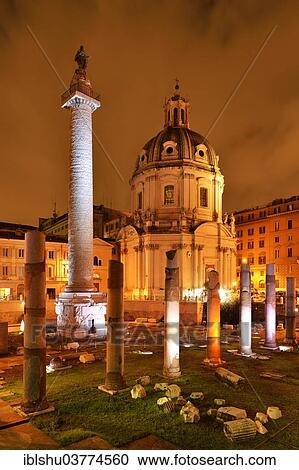 "Church of Santa Maria di Loreto and Trajan's Column, in the evening, Rome, Lazio, Italy, Europe" View Large Photo Image Stock Image - "Church of Santa Maria di Loreto and Trajan's Column, in the evening, Rome, Lazio, Italy, Europe". Fotosearch
