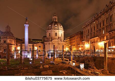 "Church of Santa Maria di Loreto and Trajan's Column, in the evening, Rome, Lazio, Italy, Europe" View Large Photo Image Stock Photography - "Church of Santa Maria di Loreto and Trajan's Column, in the evening, Rome, Lazio, Italy, Europe". Fotosearch