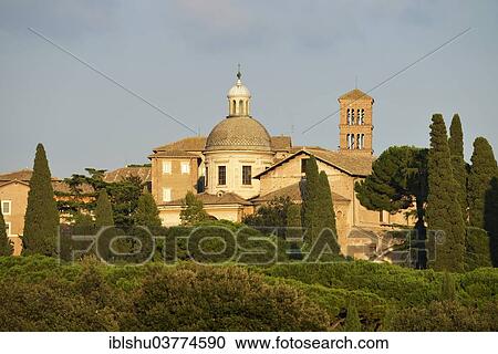 Stock Image - "Church of Santi Giovanni e Paolo, Rome, Lazio, Italy, Europe". Fotosearch