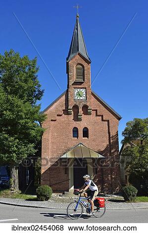 Stock Photo - "Church of Schoenram, Chiemgau, Upper Bavaria, Bavaria, Germany, Europe". Fotosearch
