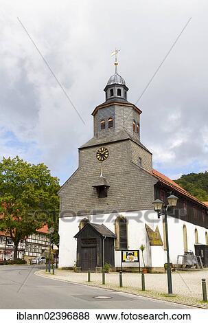 "Church of St. Antonius in Bad Grund, Harz mountain range, Lower Saxony, Germany, Europe" View Large Photo Image Stock Photo - "Church of St. Antonius in Bad Grund, Harz mountain range, Lower Saxony, Germany, Europe". Fotosearch