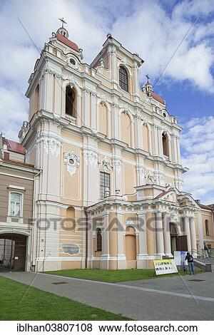 Stock Photo - "Church of St. Casimir, Senamiestis or Vilnius Old Town, Vilnius, Vilnius district, Lithuania, Europe". Fotosearch