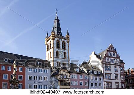 "Church of St. Gangolf on Hauptmarkt square, Trier, Rhineland-Palatinate, Germany, Europe" View Large Photo Image Stock Photo - "Church of St. Gangolf on Hauptmarkt square, Trier, Rhineland-Palatinate, Germany, Europe". Fotosearch