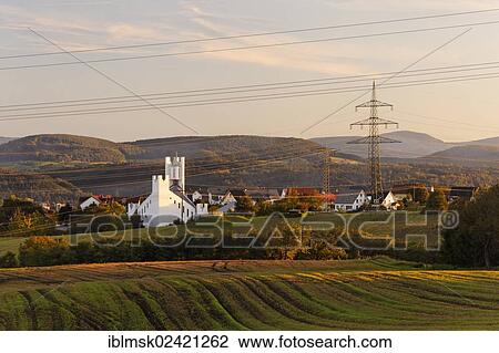 Church of St. Michael built in the early 1990s and power lines of the Hochrheinkraftwerke power plant, Karsau, Rheinfelden - Baden, Baden-Wuerttemberg, Germany, Europe View Large Photo Image Stock Image - Church of St. Michael built in the early 1990s and power lines of the Hochrheinkraftwerke power plant, Karsau, Rheinfelden - Baden, Baden-Wuerttemberg, Germany, Europe. Fotosearch