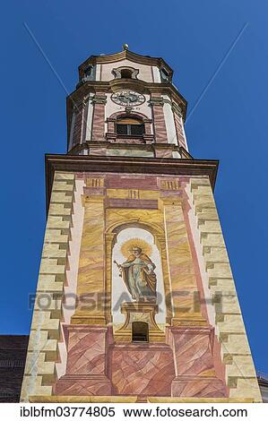 Stock Photography - "Church of St. Peter and Paul, Mittenwald, Upper Bavaria, Bavaria, Germany, Europe". Fotosearch