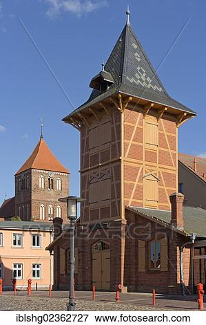 "Church of St. Peter and St. Paul, tower of the fire brigade, Teterow, Mecklenburg Switzerland, Mecklenburg-Western Pomerania, Germany, Europe" View Large Photo Image Stock Photo - "Church of St. Peter and St. Paul, tower of the fire brigade, Teterow, Mecklenburg Switzerland, Mecklenburg-Western Pomerania, Germany, Europe". Fotosearch