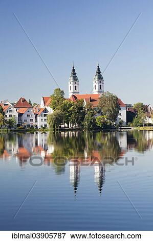 "Church of St Peter on lake Stadtsee, Bad Waldsee, Upper Swabia, Baden-Wurttemberg, Germany, Europe" View Large Photo Image Stock Photo - "Church of St Peter on lake Stadtsee, Bad Waldsee, Upper Swabia, Baden-Wurttemberg, Germany, Europe". Fotosearch