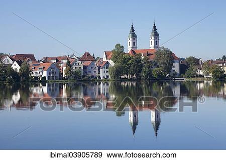 Church Of St Peter On Lake Stadtsee Bad Waldsee Upper Swabia