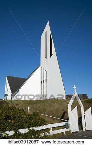 Stock Photo - "Church of St. Thomas, Hornum, Sylt, North Frisia, Schleswig-Holstein, Germany, Europe". Fotosearch
