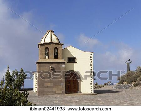 Stock Image - "Church on Mirador de Igualero, La Gomera, Canary Islands, Spain, Europe". Fotosearch