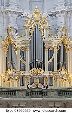 Stock Photo - "Church organ by Gottfried Silbermann in the Catholic Hofkirche, Dresden, Saxony, Germany, Europe". Fotosearch