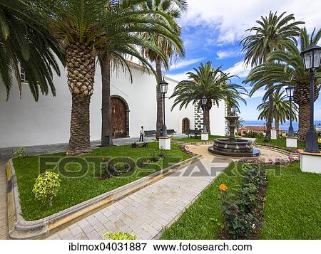 Stock Photo - "Church Square, San Andres, La Palma, Canary Islands, Spain, Europe". Fotosearch