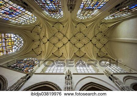 "Church windows and Gothic vaulting, Cathedral of St. Michael, Brussels, Belgium, Europe" View Large Photo Image Stock Photograph - "Church windows and Gothic vaulting, Cathedral of St. Michael, Brussels, Belgium, Europe". Fotosearch