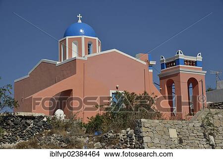 "Church with a blue dome, typical Cycladic architecture, Oia, Santorini, Cyclades, Greek Islands, Greece, Europe" View Large Photo Image Picture - "Church with a blue dome, typical Cycladic architecture, Oia, Santorini, Cyclades, Greek Islands, Greece, Europe". Fotosearch
