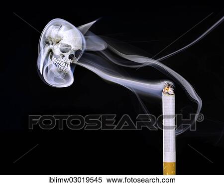 "Cigarette smoke forming a skull, symbolic image of death from smoking, smoking endangers the health" View Large Photo Image Stock Photography - "Cigarette smoke forming a skull, symbolic image of death from smoking, smoking endangers the health". Fotosearch